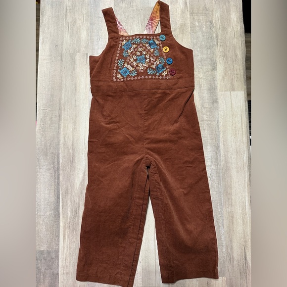 Matilda Jane Other - NWT Matilda Jane 12-18m Kimberly Brown Cord Overalls Corduroy Romper Neutral